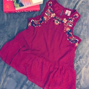Love on a Hanger | LRG Maroon Floral Blouse
